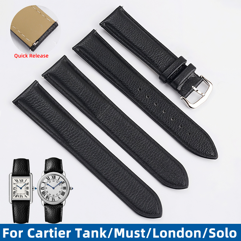 Cartier Watch Santos - 16/17/19/20/22/23 มม.สายนาฬิกาแบบปลดเร็วสำหรับคาร์เทียร์ แทงค์ มัสต์ ลอนดอน โซโล