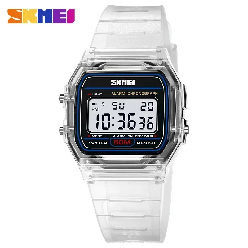 Rubber Strap Diver - SKMEI 2056 โปร่งใส TPU สุภาพสตรีนาฬิกาข้อมือกันกระแทกด้านหลังนาฬิกาจับเวลานาฬิกาดิจิตอลนาฬิกาผู้หญิง reloj