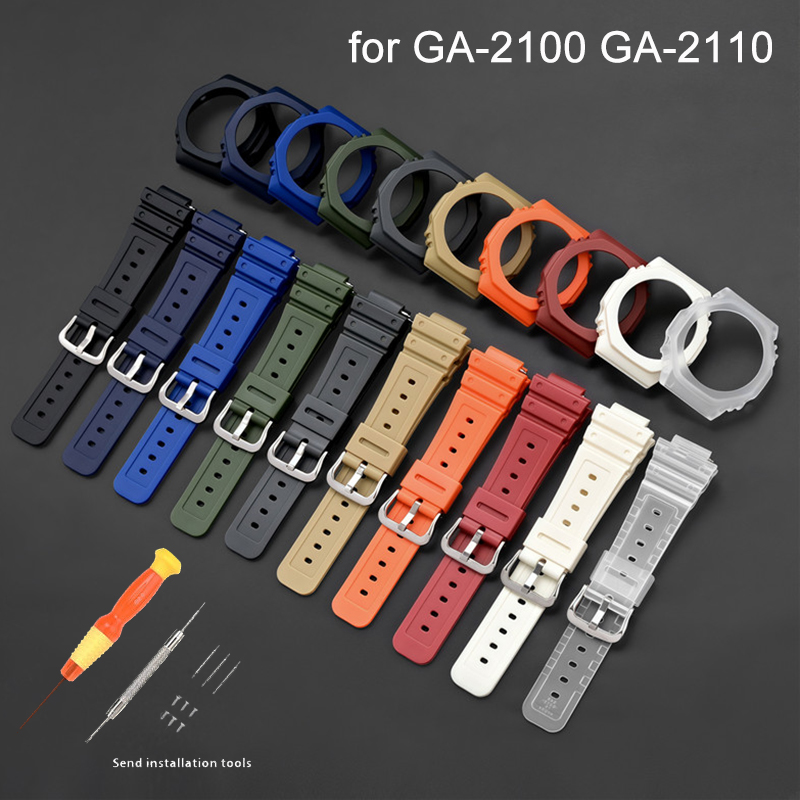 Casio Watch G-Shock Ga-2100 - สายนาฬิกายางพร้อมตัวเรือนและขอบหน้าปัดสำหรับนาฬิกา Casio G-SHOCK รุ่น GA-2100 GA-2110