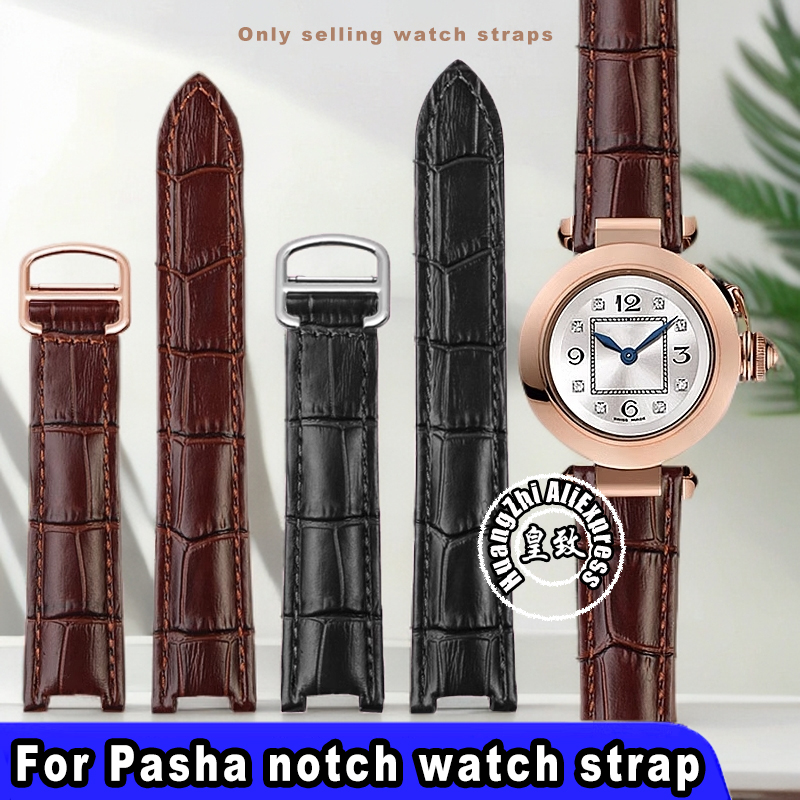 Cartier Watch Tank - วัวหนังนาฬิกาสําหรับ Cartier Pasha พิเศษ Notch นาฬิกาผู้ชายผู้หญิง