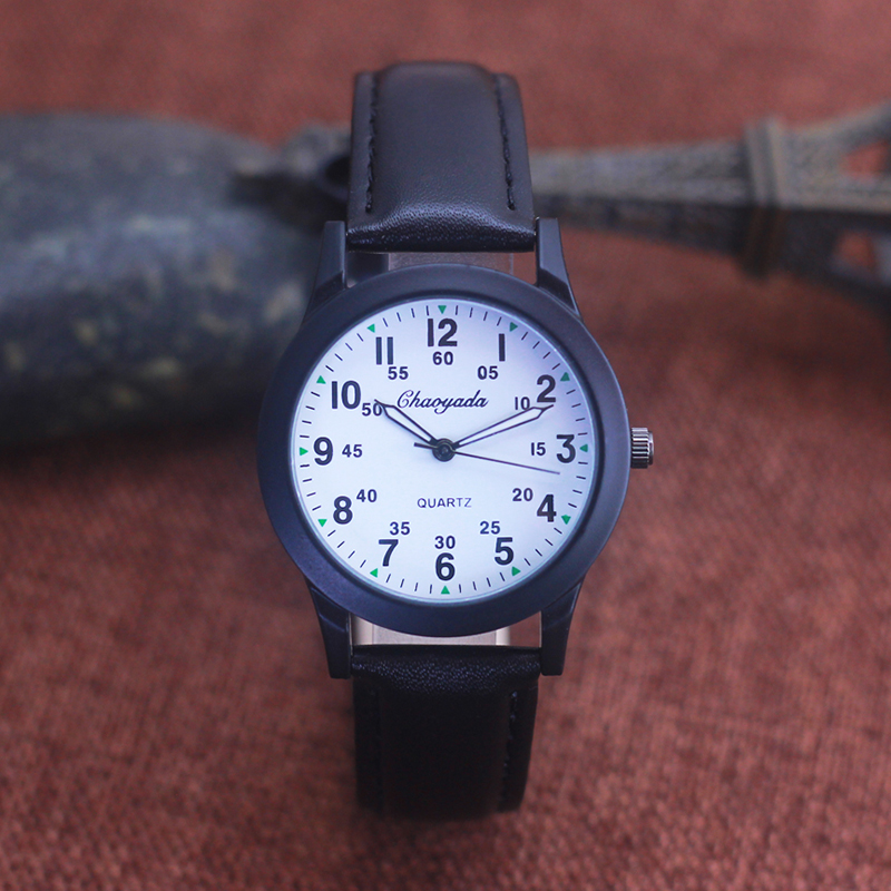 Leather Watch Band Men - นาฬิกาข้อมือ Chaoyada ผู้ชายแฟชั่นผู้ชายสายหนัง24ชั่วโมงนาฬิกาข้อมือควอตซ์นักเรียนเด็กการเรียนรู้เวลาไฟฟ้าคุณภาพสูงนาฬิกา