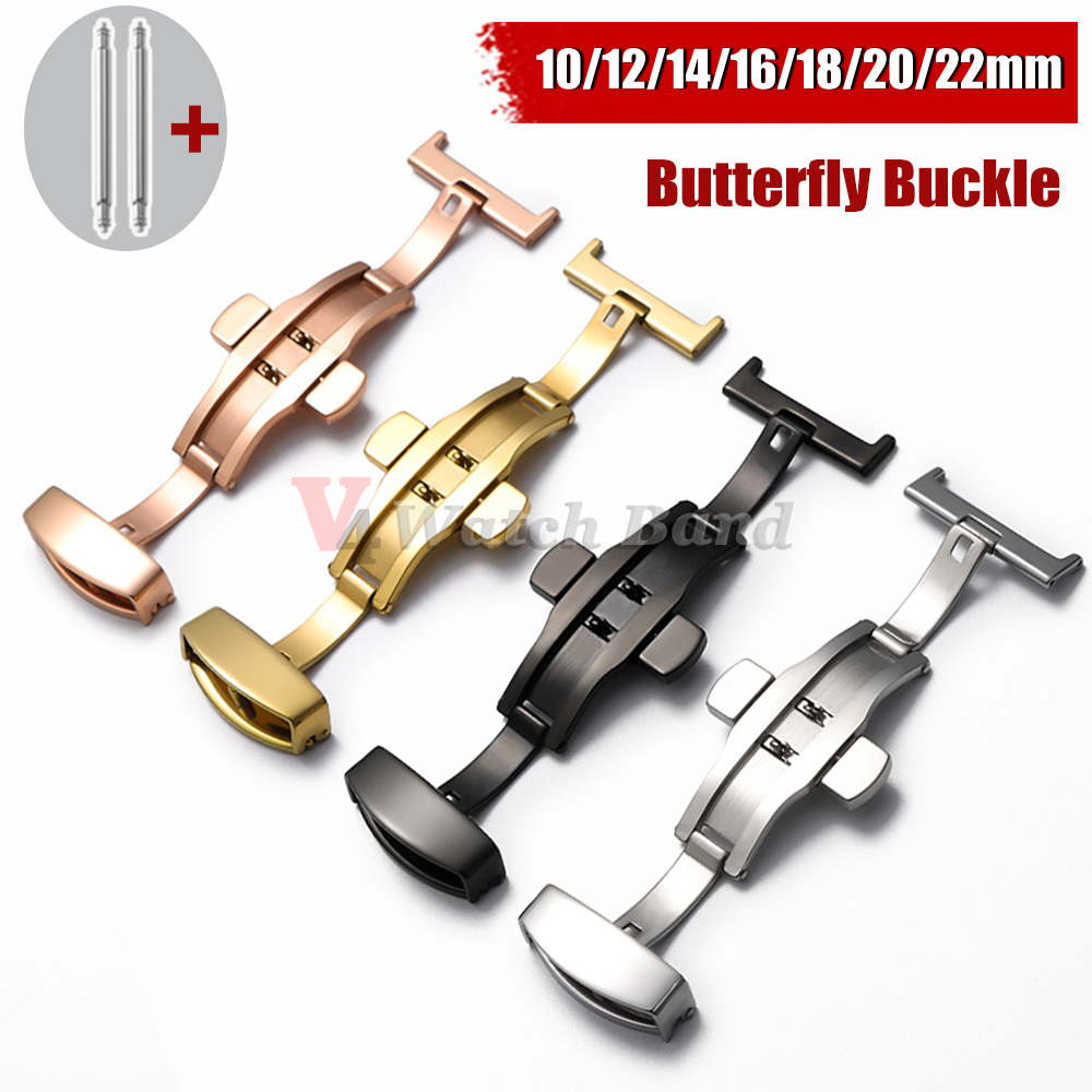 Butterfly Clasp Deployant - สายนาฬิกาสแตนเลสสตีล ขนาด 18 มม. 20 มม.