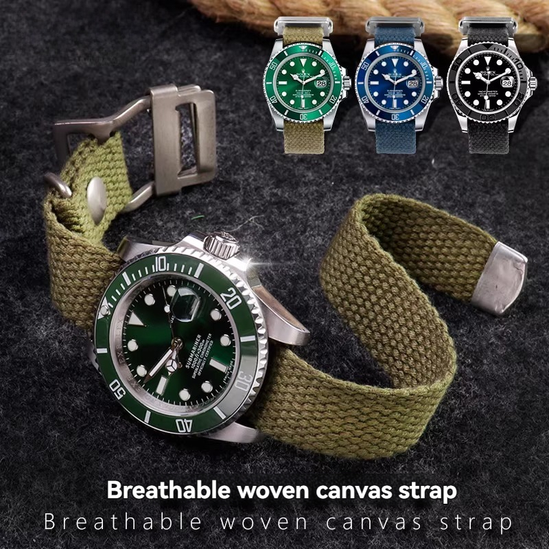 Tropic Strap Vintage - สำหรับโรเล็กซ์ ซับมารีนเนอร์สีเขียว/ดำ, ทิวดอร์ แบล็คเบย์, ไซโก้ 5,