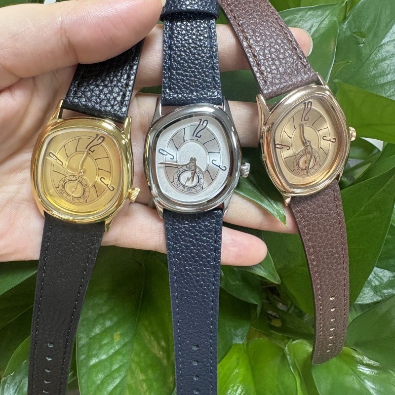 นาฬิกาข้อมือควอตซ์สายหนัง ดีไซ - Leather Watch Band Men บทวิจารณ์และราคา