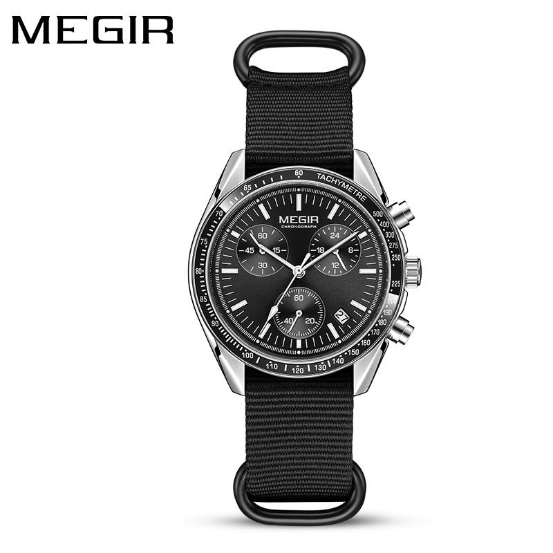 MEGIR 2247 ชายหรูหราควอตซ์นาฬิ - Canvas Strap Watch บทวิจารณ์และราคา