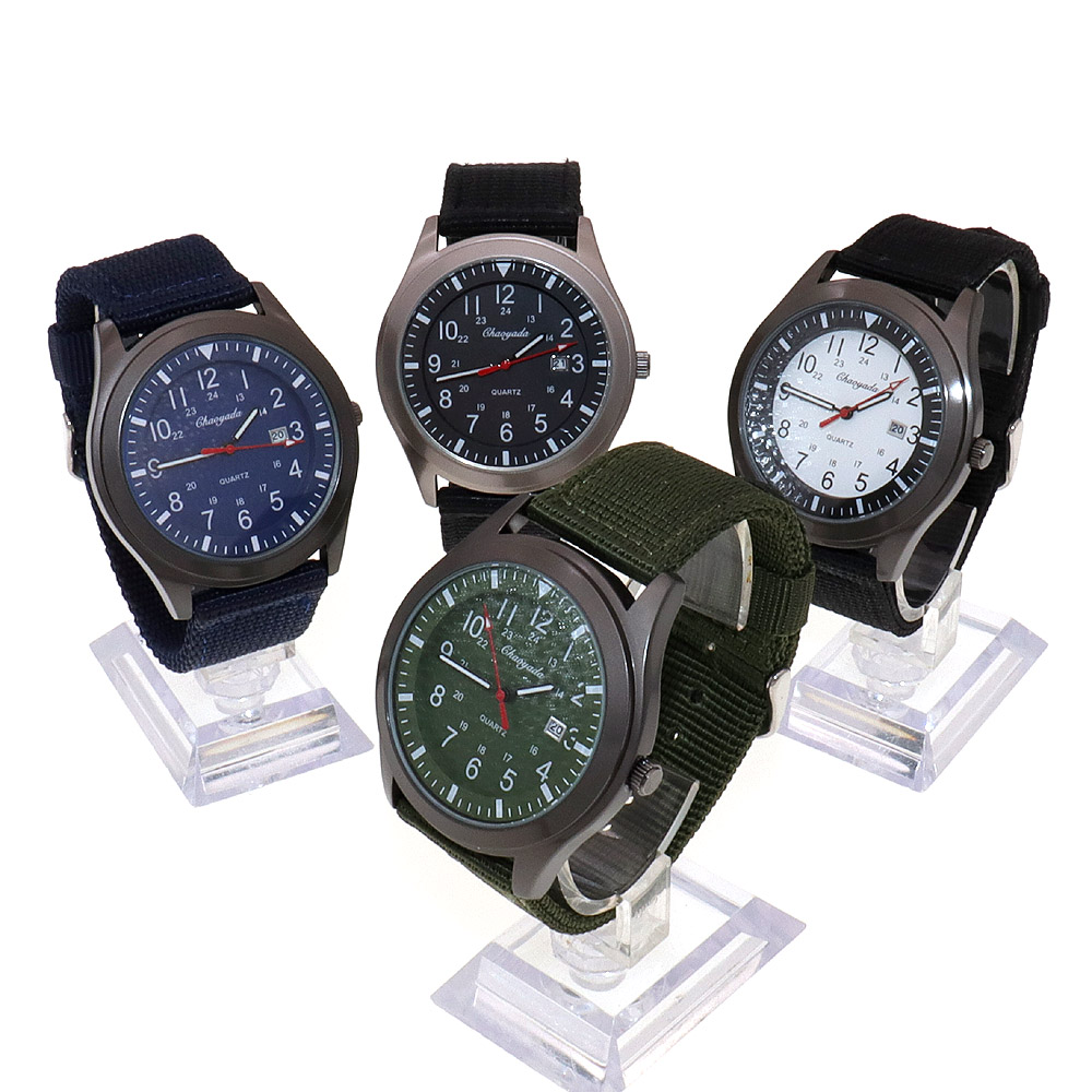 นาฬิกาควอทซ์ผู้ชายสุดหรู ดีไซน - Canvas Strap Watch บทวิจารณ์และราคา