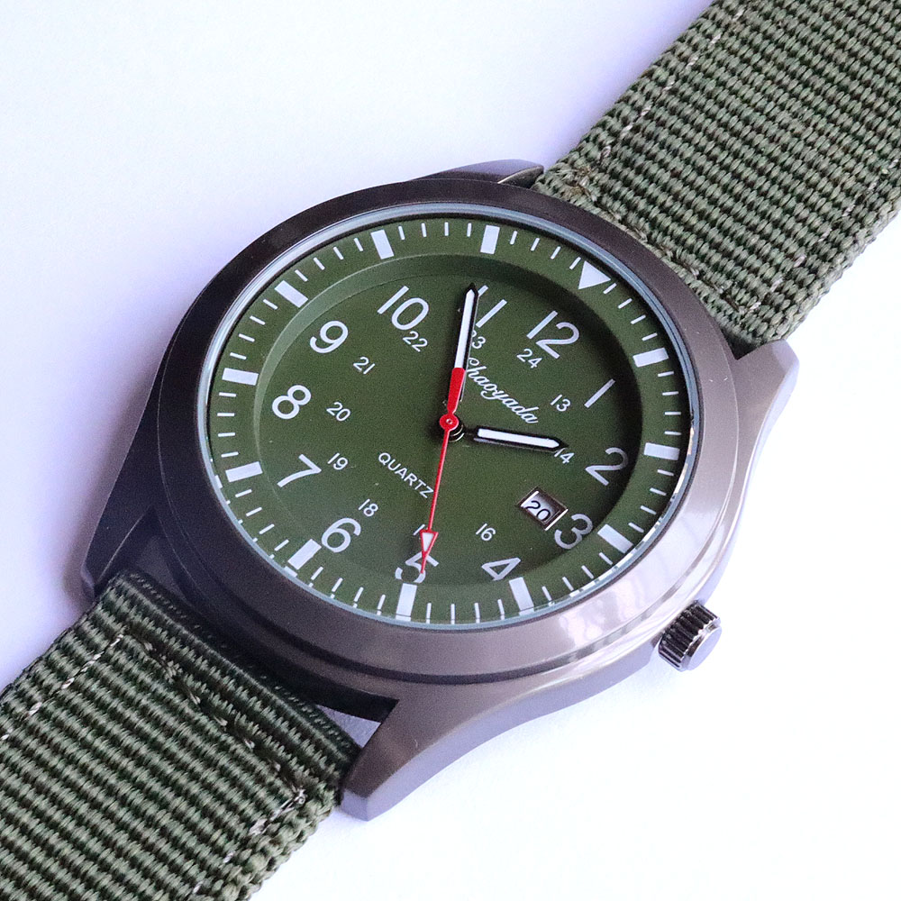 นาฬิกาควอทซ์ผู้ชายสุดหรู ดีไซน - Canvas Strap Watch บทวิจารณ์และราคา