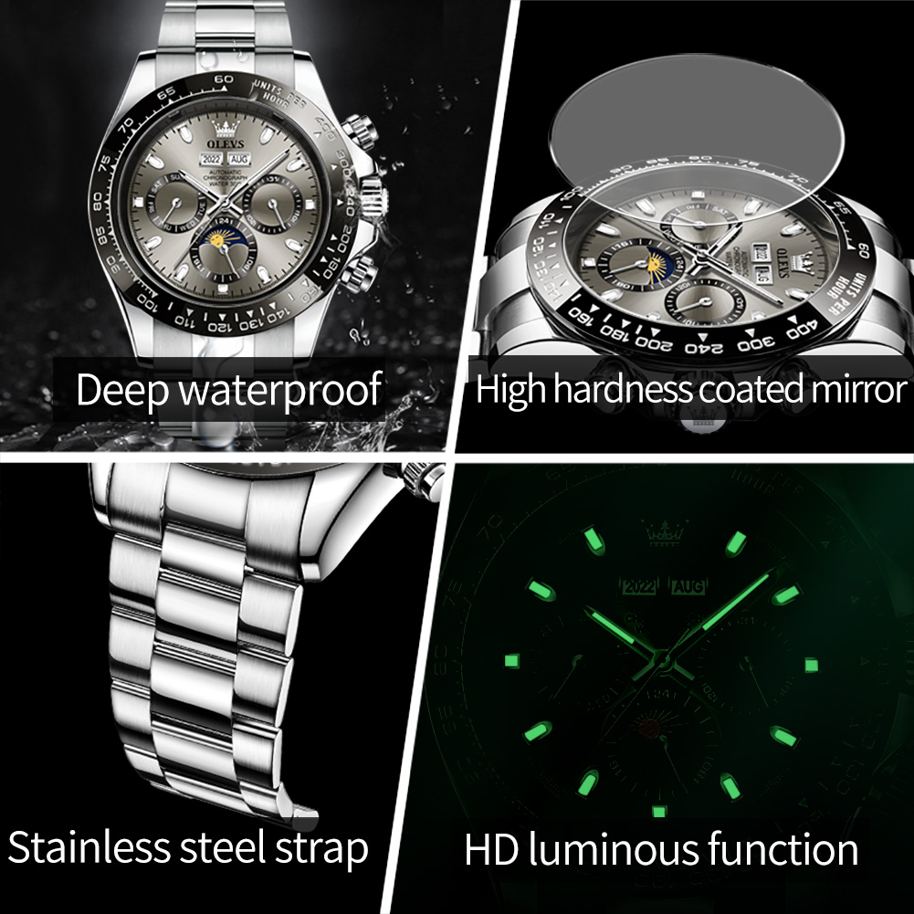 OLEVS 6654 Luxury Mens นาฬิกา  - Rolex Watch Daytona บทวิจารณ์และราคา