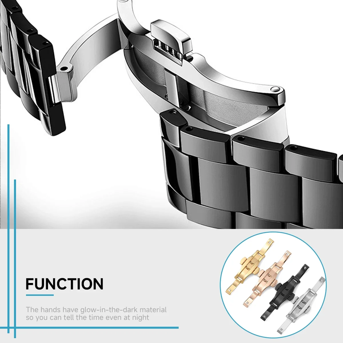 หัวเข็มขัดสแตนเลสขัดเงา สายนาฬ - Butterfly Clasp Deployant บทวิจารณ์และราคา