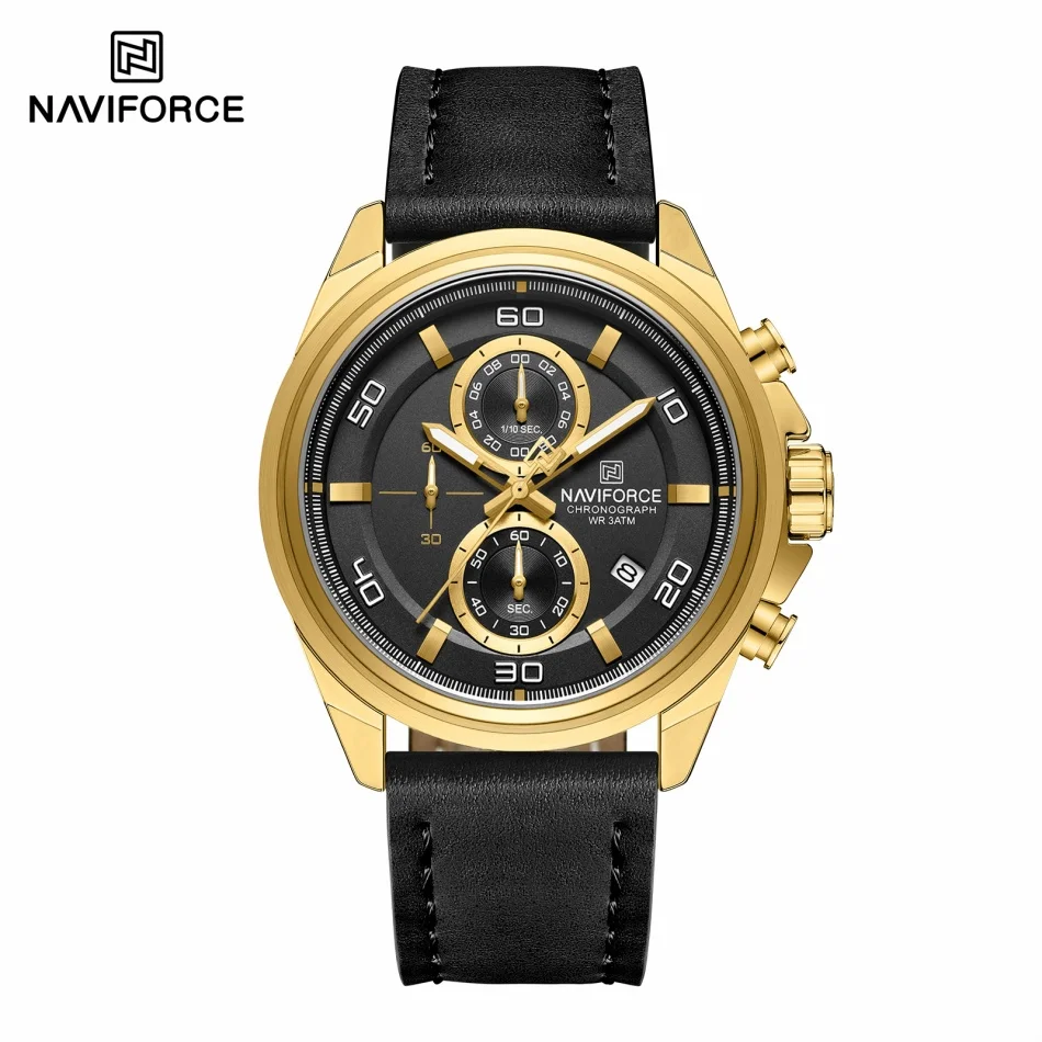 NAVIFORCE มือนาฬิกาข้อมือสายหน - Leather Watch Band Men บทวิจารณ์และราคา