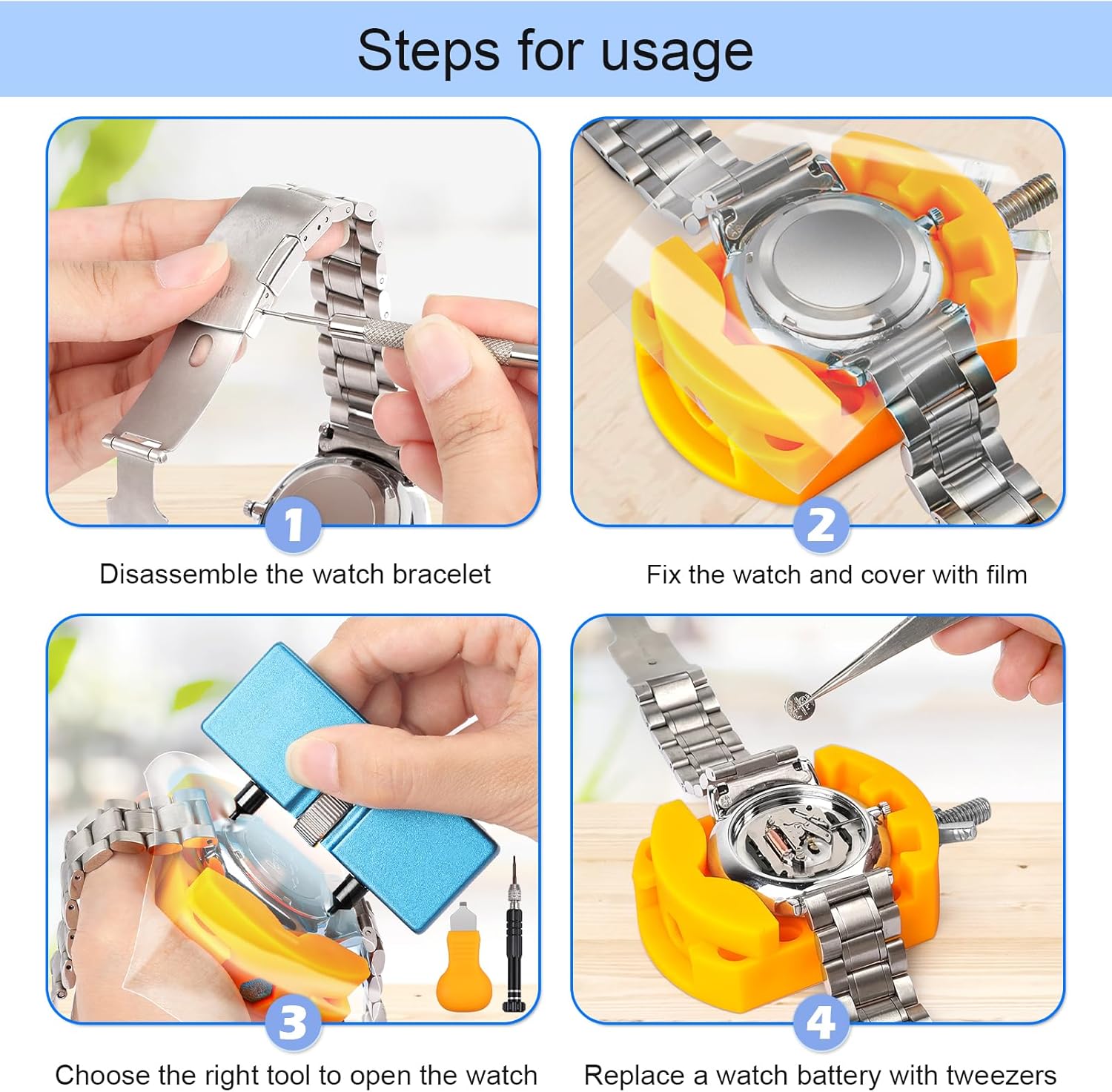 ชุดเปลี่ยนแบตเตอรี่นาฬิกา32ชิ้ - Spring Bar Tool Set บทวิจารณ์และราคา